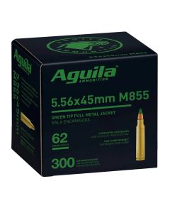Aguila Ammunition 5.56NATO Rifle Ammo - 62 Grain | FMJ Green Tip | 300rd Box