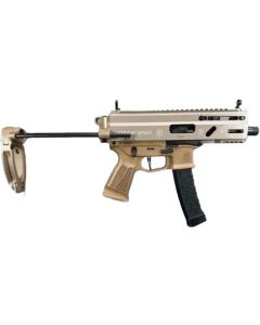 Grand Power Stribog SP9A3S Pistol - FDE| 9mm | 5" Threaded Barrel | 30rd | PDW Brace w/ Tailhook