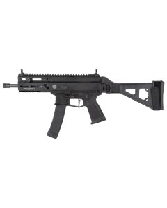 Grand Power Stribog SP9A3 Pistol - Black | 9mm | 8" Threaded Barrel | 30rd | Folding SBT Brace