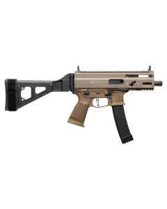 Grand Power Stribog SP9A3S Pistol - FDE | 9mm | 5" Threaded Barrel | 30rd | Folding SBT Brace 