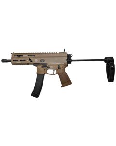 Grand Power Stribog SP9A3 Pistol - FDE | 9mm | 8" Threaded Barrel | 30rd | PDW Brace w/ Tailhook