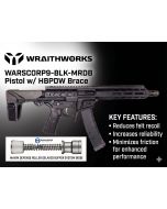 Wraithworks WARSCORP9 Roller Delayed Side-Charging AR Pistol - Black | 9mm | 8.5" Barrel | 7" M-LOK Rail | SB Tactical HBPDW Brace | Accepts Scorpion Mags